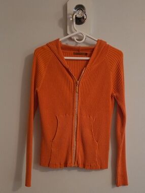 Belldini Orange Ribbed Women's Cardigan